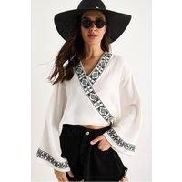Bianco Lucci Women's Cotton Blouse in White