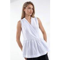 MSN Collection Women's Cotton-Blend Blouse in White | Size: Small