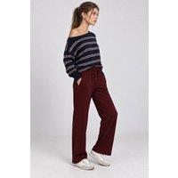 Happiness Istanbul Women's Wide Leg Drawstring Waist Sweatpants in Burgundy | Size: Medium