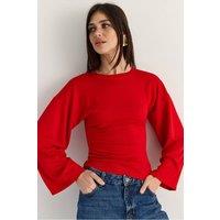 Bianco Lucci Women's Modal Blouse in Red | Size: Medium