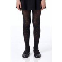 Penti Women's Mini Star Polka Dot Mesh Tights in Black | Size: 5