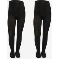 Penti Women's Pretty Rib Tights in Black | Size: 4