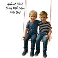 Novecrafto Wooden Tree Swing Seat 70cm Long - Perfect For Kids, Teens & Adults in Natural