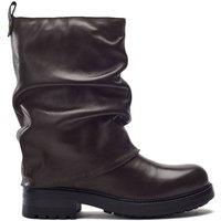 Moda In Pelle Women's 'Rinnia' Leather Mid Calf Boots in Dark Brown | Size: 4