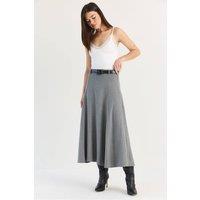 Bianco Lucci Women's Women's Midi Skirt in Grey | Size: Small
