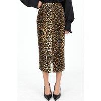Squalo Women's High-Waist Leopard Midi Skirt | Size: XS