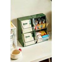 Living and Home 2-tier Desktop Tea Bag Coffee Pod Storage Organizer Pantry Caddy Basket Box in Green