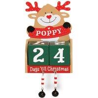 History & Heraldry Pre-personalised Wood Advent Block Calendar - Over 80 Titles - Poppy in Brown