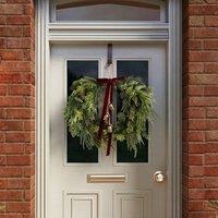 Charles Bentley 55cm Christmas Wreath with Red Bow & Bells in Green