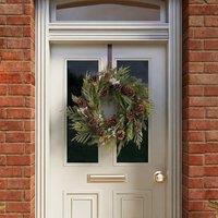 Charles Bentley 60cm Christmas Wreath with Pinecones in Green | Size: 60 cm