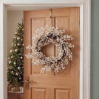 Charles Bentley 55cm White Berry Christmas Wreath