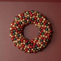 The Seasonal Gift Co. Red, Green & Gold Ball Wreath in Red