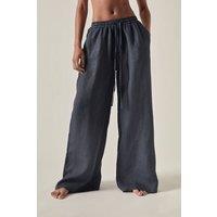 James Lakeland Women's Navy Linen Summer Trousers | Size: 16