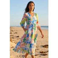 Roman Women's Abstract Print Tiered Dress | Size: 18