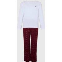 Tommy Hilfiger Men's Logo Pyjama Set White/Red Print | Size: Large