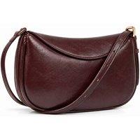 Woodland Leathers Women's Crescent Crossbody Bag in Dark Brown