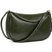Woodland Leathers Women's Crescent Crossbody Bag in Dark Green