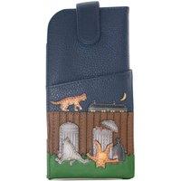 Mala leather Women's Alley Cats Wide Fit Leather Glasses Case in Dark Navy