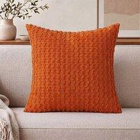 YnysTec Soft Plain Plush Cushion Cover Sofa Throw Pillow Case 16 18 20 in Orange | Size: 50 cm x 50 cm