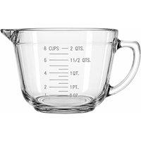 Chabrias Ltd Chabrias 2L Glass Mixing Measuring Bowl with Handle & Pouring Spout in Clear