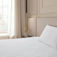 The Fine Bedding Company Luxury Quilted Waterproof Mattress Protector in White | Size: Single
