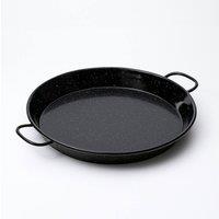 Chabrias Ltd Chabrias 32cm Enamelled Carbon Steel Paella Pan Non-Stick Cooking Pan in Black