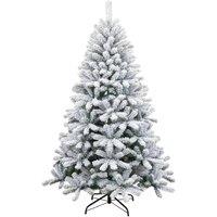 Shatchi Snow Flocked Yukon Pine Green Artificial Christmas Tree Bushy | Size: 6ft
