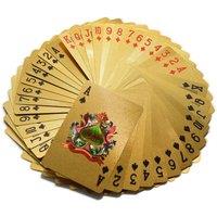 Shatchi 35cm 24K Gold Foil Flexible Poker Playing Cards Set with 52+2 Cards