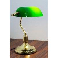 Trendi 15 inch Retro Classic Bankers LAMP Table Desk Light Antique Brass TILT Green Shade in Dark Green | Size: 1 Pack