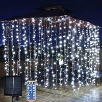 AKA Solar Hanging Curtain Fairy String Lights Garden Cold White in Cool White