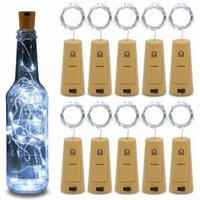 AKA 12Pcs 2M LED Cold White Bottle Fairy String Lights Battery Cork Shape in Cool White