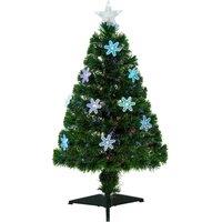 AKA 3ft Fibre Optic Christmas Tree, LEDs, Snowflake Ornaments - Green