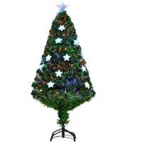 AKA 4ft Pre-Lit Fibre Optic Christmas Tree with Star LED Lights - Green