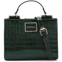 Carvela Women's 'Jessica Mini Tote 2' Croc Print Bag in Dark Green