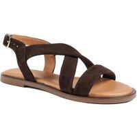 Jones Bootmaker Women's Haliwide Leather Wide-Fitting Sandals in Brown | Size: 4