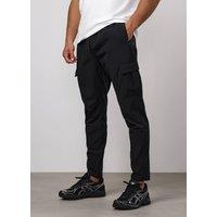 Gym King Men's Mens Cargo Trousers Precision Woven Regular Tapered Black | Size: Large