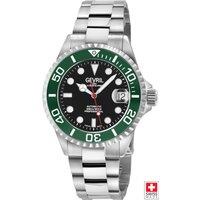 Gevril Men's Wall Street, Swiss Automatic Watch, Black Dial, Unidirectional rotating bezel Bezel, 316L Stainless Steel, & Sapphire Crystal in Silver