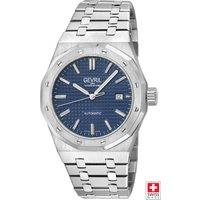 Gevril Men's Gotham, Swiss Automatic Watch, Blue Dial, 316L Stainless Steel, & Sapphire Crystal in Silver