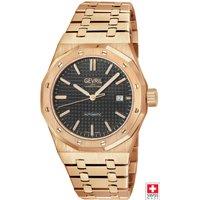 Gevril Men's Gotham, Swiss Automatic Watch, Black Dial, 316L Stainless Steel, & Sapphire Crystal in Rose Gold