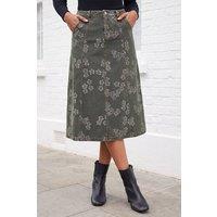 Roman Women's Floral Jacquard Panel Skirt in Green | Size: 10