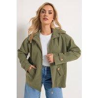 Yours Women's Military Button Jacket in Olive | Size: 30-32
