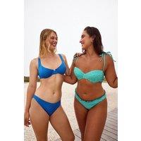 Penti Women's Textured Underwire Bikini Top in Blue | Size: 36C