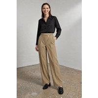 MyFashion Women's Straight Leg Pants in Khaki | Size: XL