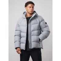 Gym King Men's Mens Precision Puffer Jacket Silver Grey | Size: Medium