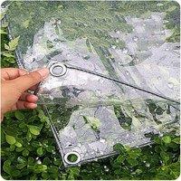 YnysTec Clear Duty Tarpaulin Waterproof with Eyelets Outdoor Transparent Tarp | Size: 1.5m x 2.5m