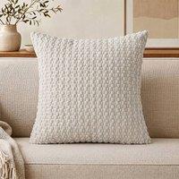 YnysTec Soft Plain Plush Cushion Cover Sofa Throw Pillow Case 16 18 20 in Cool White | Size: 50 cm x 50 cm