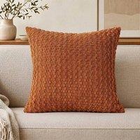 YnysTec Soft Plain Plush Cushion Cover Sofa Throw Pillow Case 16 18 20 in Coral | Size: 50 cm x 50 cm