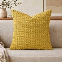 YnysTec Soft Plain Plush Cushion Cover Sofa Throw Pillow Case 16 18 20 in Amber | Size: 50 cm x 50 cm