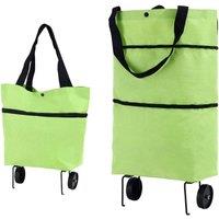 YnysTec Lightweight Folding Shopping Trolley 2 Wheels Bag Cart Luggage in Green