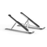 Durable Premium Aluminium Foldable Laptop Stand Rise - Portable in Silver